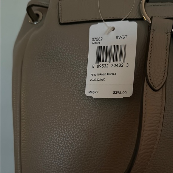 Coach Backpack Turnlock Rucksack Stone silver - Picture 3 of 5